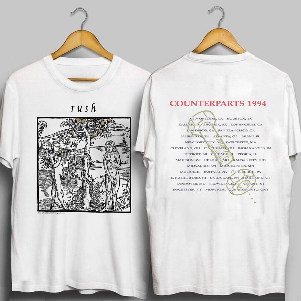 1994 Rush Counterparts Tour Футболка Хлопок Унисекс Размер S-5XL Подарок для фанатов