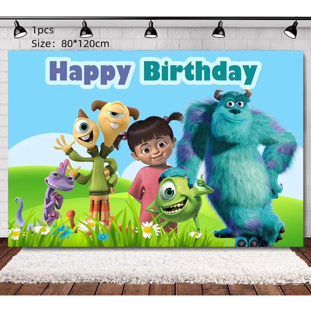Cartoon Monster University Party Tablecloth Kids Boys Birthday Party Decor Disposable Tableware TableCover Supplies