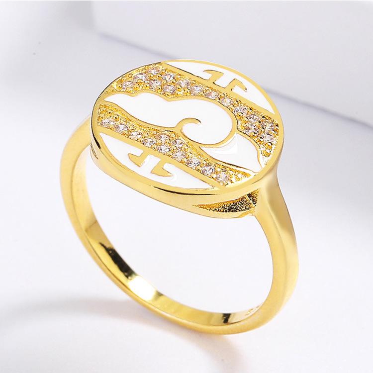 New Personalized Fashion Pearl Earrings Hand Made Enamel Ring Set with Ethnic Celebration Retro Style