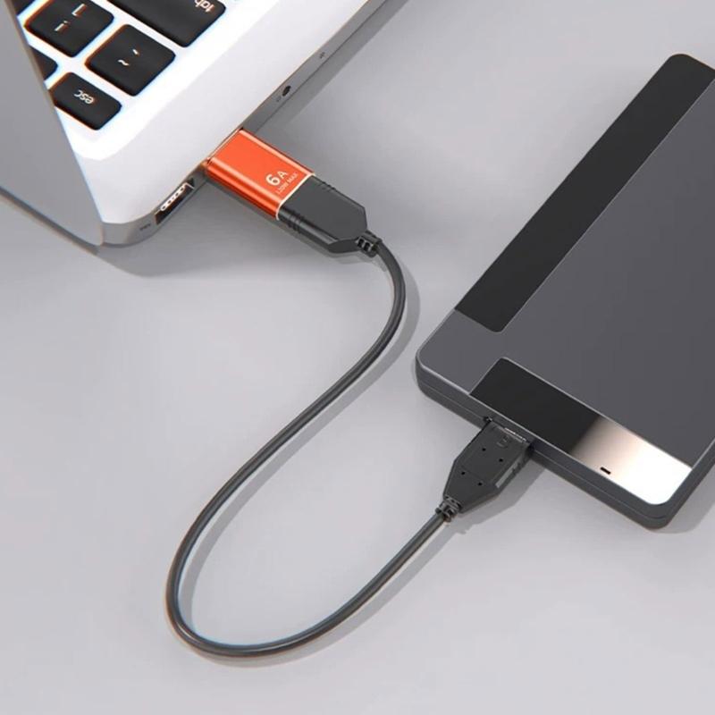 Прочный металлический адаптер Type C на USB OTG конвертер для быстрой передачи данных, зарядка 120 Вт 6 А и подключение устройств