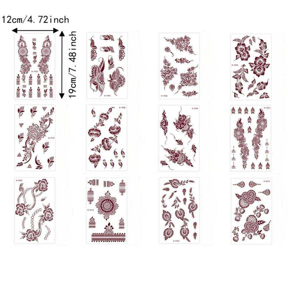 Red Mehndi Stickers Henna Tattoo Stickers Lace Fake Tattoo Red Henna Tattoo Decals India Mehndi