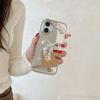 For iPhone 16 Case 3D Bowknot Mirror Surface Design Phone Back Cover with Strap