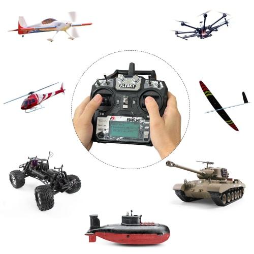 FLYSKY FS-i6X 10-Channel Transmitter and FS-iA6B Receiver, 2.4GHz RC Controller for RC Cars, Boats, Planes, Helicopters, Drones, Robots, and Construct