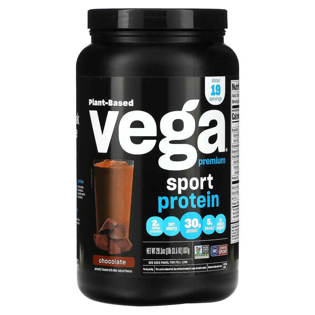 Vega Sport, Plant-Based Premium Protein Powder, Chocolate, 1 Lb 13.5 Oz (837 G)