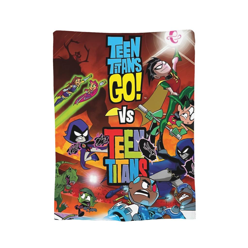 Плед Teen Titans Go Family Blanket из фланели в винтажном стиле, мягкий, для обивки кресел и диванов, зимний.