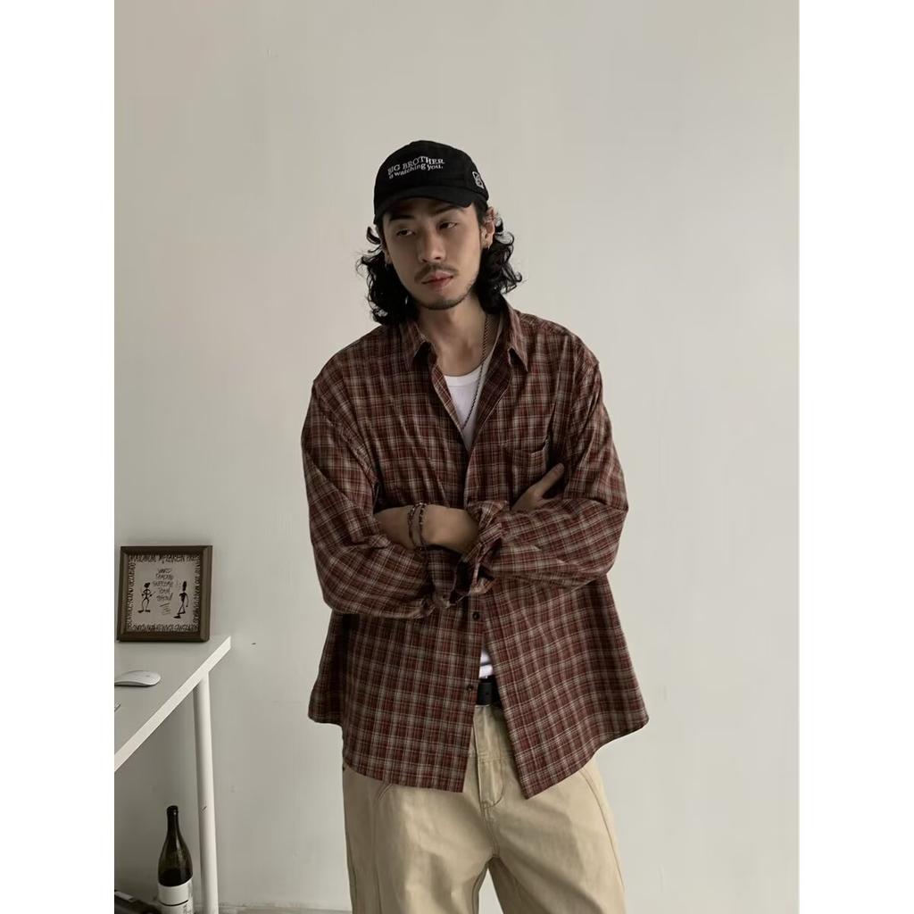 Рубашка с длинным рукавом с буквенным принтом 2024 года в японском стиле в стиле Гонконга, свободная рубашка для мальчиков, летнее модное универсальное повседневное пальто