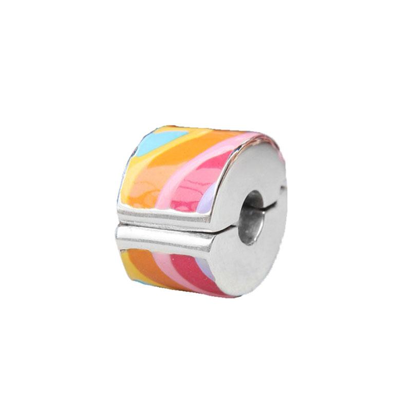 Шарм-клипса Застежка Лапка Луны Медь Квадратный Камень Разделительная Бусина Подходит для Оригинального Браслета Сделай Сам Для Женщины Девушки Ювелирные Изделия