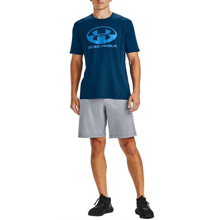 Under Armour Футболка свободного покроя с круглым вырезом и логотипом для тренировок, мужская, цвет синий 1357155-581