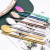 Colourful Tableware Korean 304 Stainless Steel Food 2Pcs Chopsticks Spoon Set Long Handle Non-slip Chopsticks Dinnerware Set