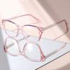 2026 Trend Light Blue Transparent Cat Eye Glasses with Yellow Accents, Anti Blue Light Eyewear for Women's Daily & Office Wear
