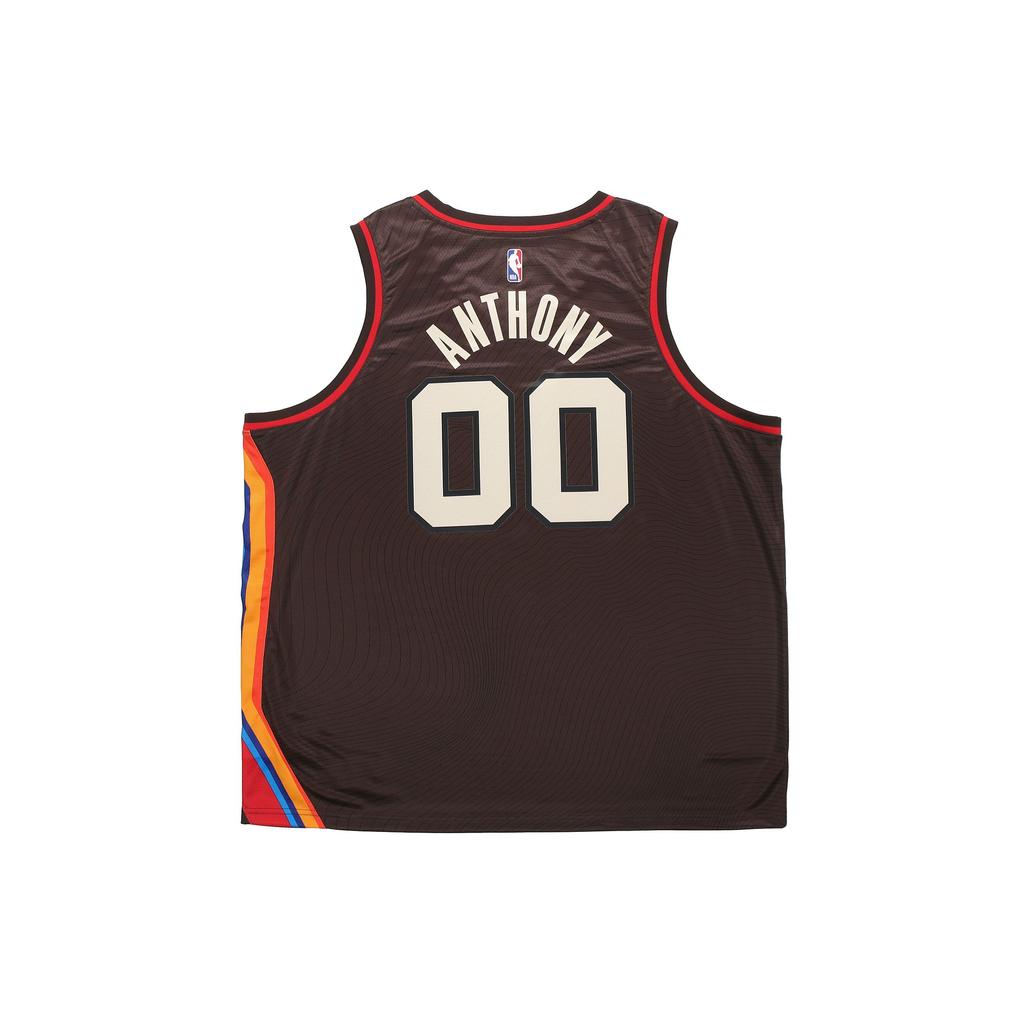 Nike Баскетбольная майка NBA Retro, Trail Blazers, Энтони Нет. 0, Мужские топы Fan Edition, угольно-коричневые CN1775-251