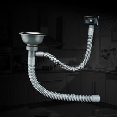 Нержавеющая сталь Кухонный слив для раковины Гибкий Однощелевой/Двухщелевой Сливной патрубок Замена Удлинитель Защита от насекомых