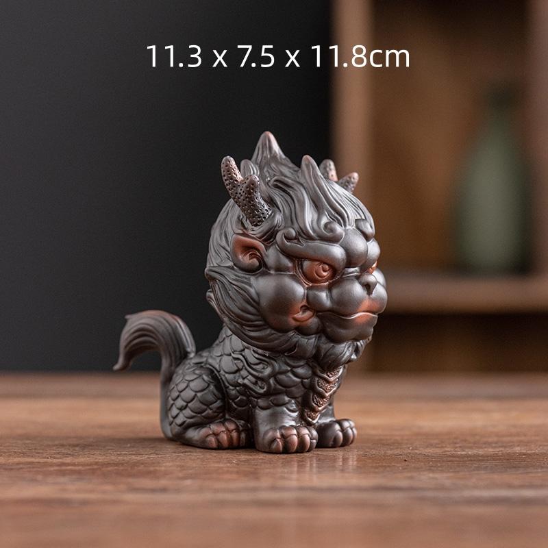 Фиолетовая керамика Kylin Tea Pet Украшение для чайного столика в гостиной Аксессуары для чайной церемонии Украшение для чайного подноса