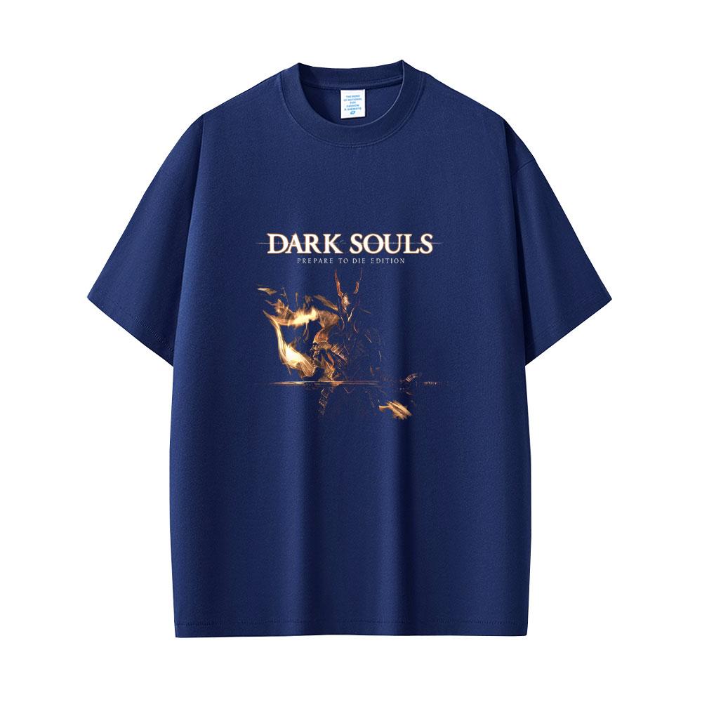 Игровая футболка Dark Souls Prepare To Die Графическая футболка Мужская Женская 90-е Винтаж Готический Рок Короткий рукав Мужской Панк Оверсайз С круглым вырезом Футболки
