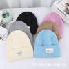 ins foreign style knitted hat letter mark age-reducing flanged warm autumn and winter pullover hat casual versatile wool hat