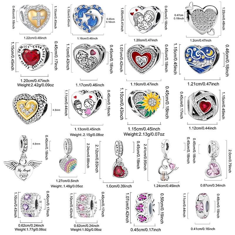 Медные милые шармы-бусины в форме сердца для изготовления браслетов-бэнглов своими руками, подарок, высококачественная бижутерия для женщин