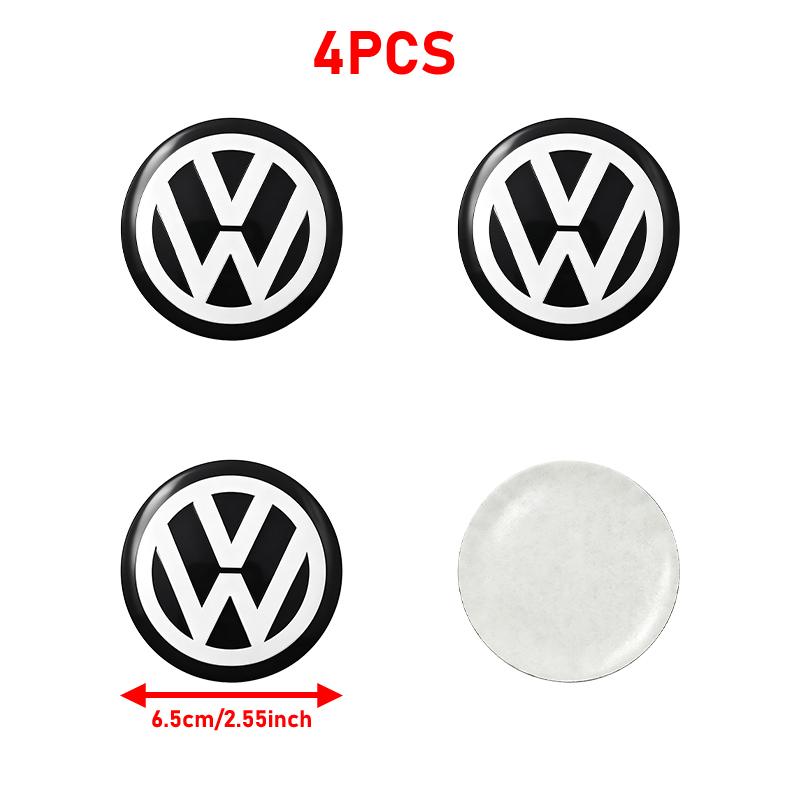 4Pc 56mm 60mm 65mm Car Logo Wheel Center Hub Caps Badge Sticker Emblem Decals For VW GTI Golf 6 Polo R-Line CC Passat Tiguan B7 EA1