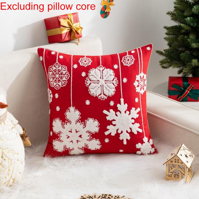 1 шт. Наволочка для гостиной, наволочка для подушки 45*45 см, мультяшный принт, вышитый лось, снеговик, для спальни, дивана