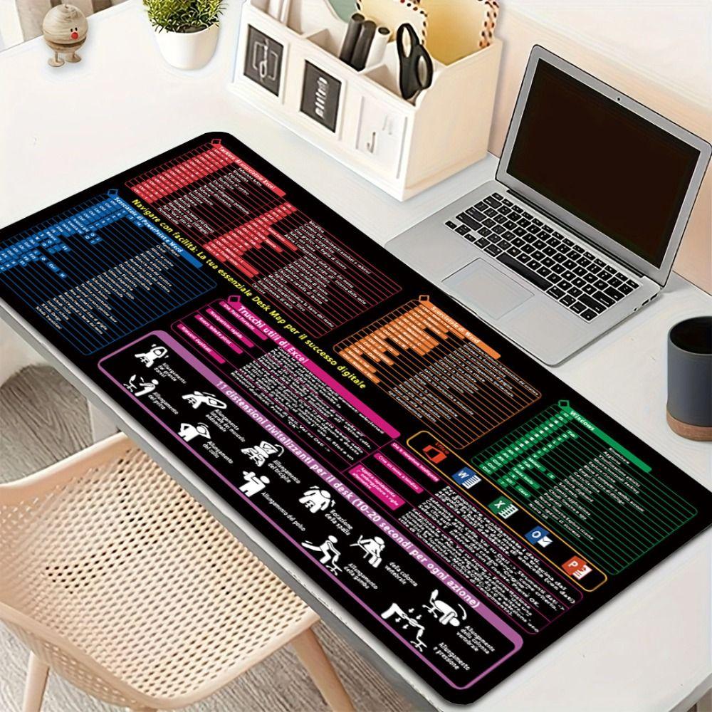 Anti-Slip Base Cheat Sheet Mouse Pad Italian Version Office Desk Mat New Keyboard Pad  Office Desk