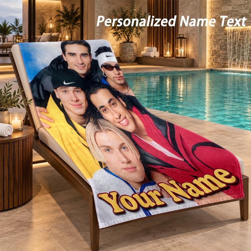 Custom Text Backstreet Boys Print Beach Towel Large Towel For Home Bathroom Beach