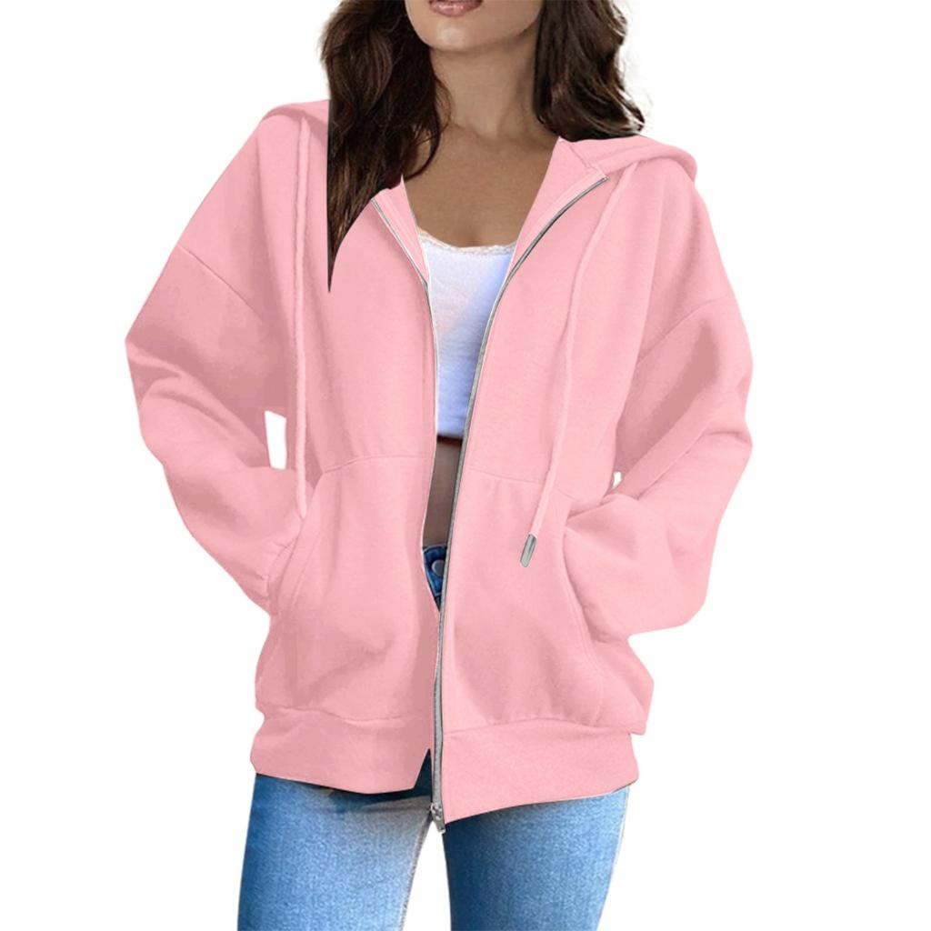 Women's Hooded Jacket, Regular Version Long Sleeved Jacket with Drawstring Cap, Casual Wear, Durable Fabric, High-quality Jacket, Office Wear