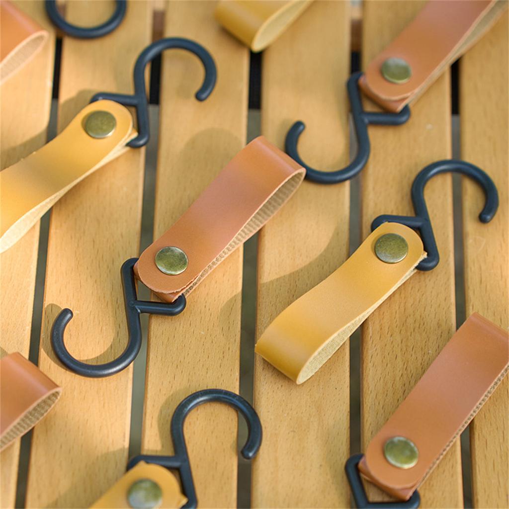 S-образные крючки для ремня из искусственной кожи 125x33 мм, многофункциональные, портативные, для кухни и ванной комнаты, крючки для подвешивания в походах