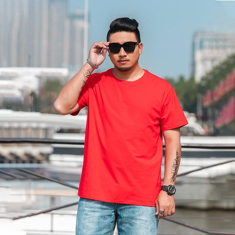Мужская свободная футболка большого размера M-7XL 8XL Мужская однотонная футболка с круглым вырезом и короткими рукавами