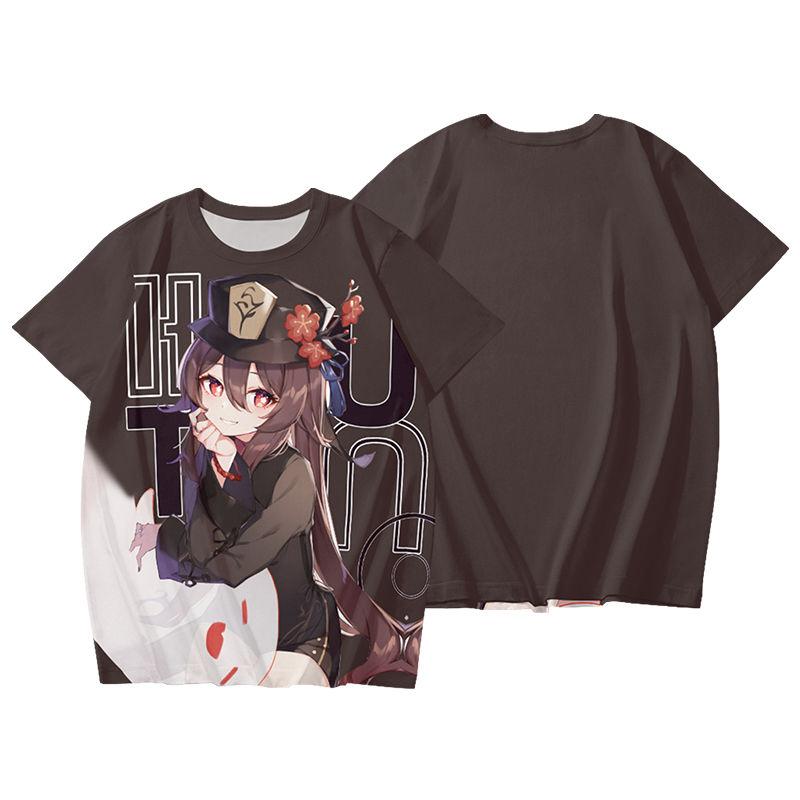 2026 New Hu Tao T-shirt Game Genshin Impact Cosplay 3D Men's T Shirt Summer Fashion Cool Daily Short Sleeve Tee Harajuku Y2k Top