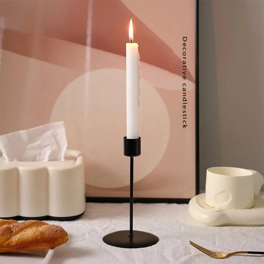 Iron Candle Holders Stable Base Desk Candle Ornament Simple Candlestick  Wedding Decoration