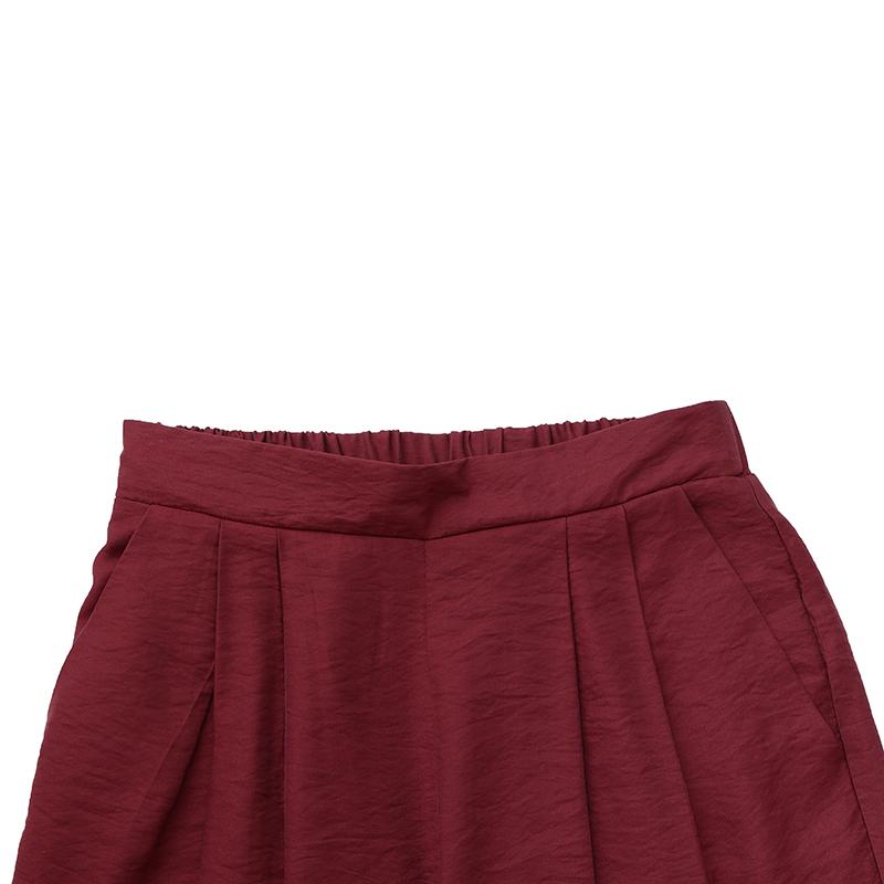 Лето-осенние женские широкие брюки, повседневные эластичные однотонные брюки с карманами, свободные плиссированные однотонные брюки длиной до пола на молнии, большие размеры