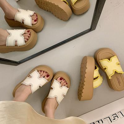 Шлепанцы на толстой подошве, однословные, для летней женской носки, новые, с юбками, повседневные пляжные сандалии для моря