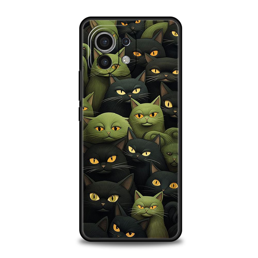 Смешные Кошки Чехол для Телефона для Xiaomi Mi 15 14 13 12 11 Ultra 14T 13T 12T 11T 10T Pro Lite 5G Ударопрочный Силиконовый Capas Fundas