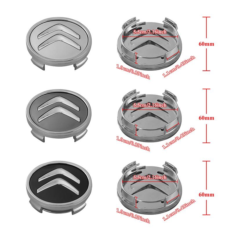 OKKU5 4pcs Auto Car Wheel Center Hub Caps Rim Caps Covers emblem For Citroen C5 X AIRCROSS C3 C4 C2 Berlingo Jumper Dispatch ami C4L