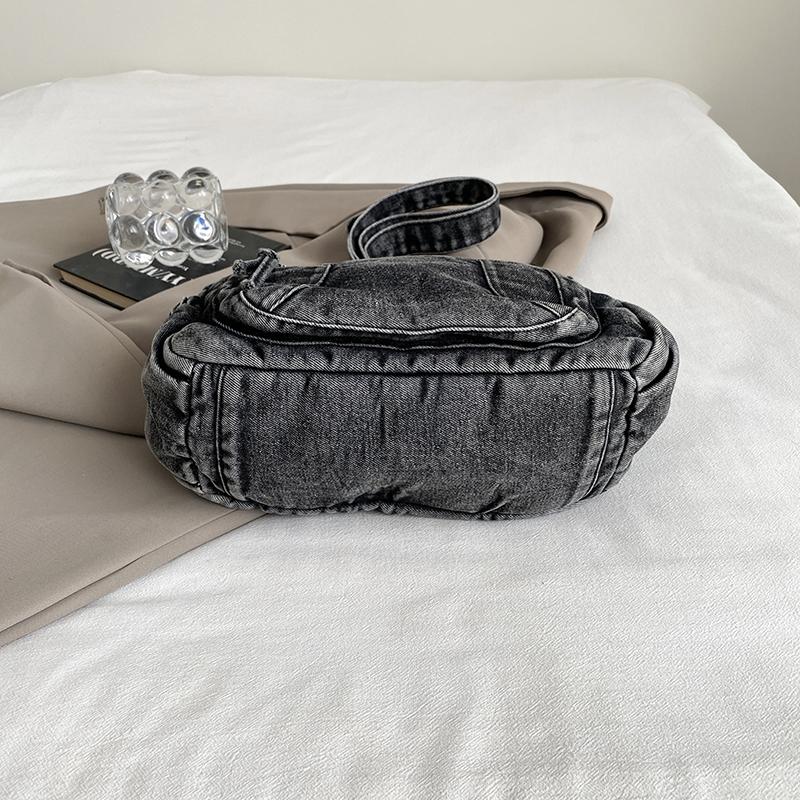 Джинсовая сумка Женская пригородная большая сумка Сумка через плечо большой вместимости Студенческая сумка класса