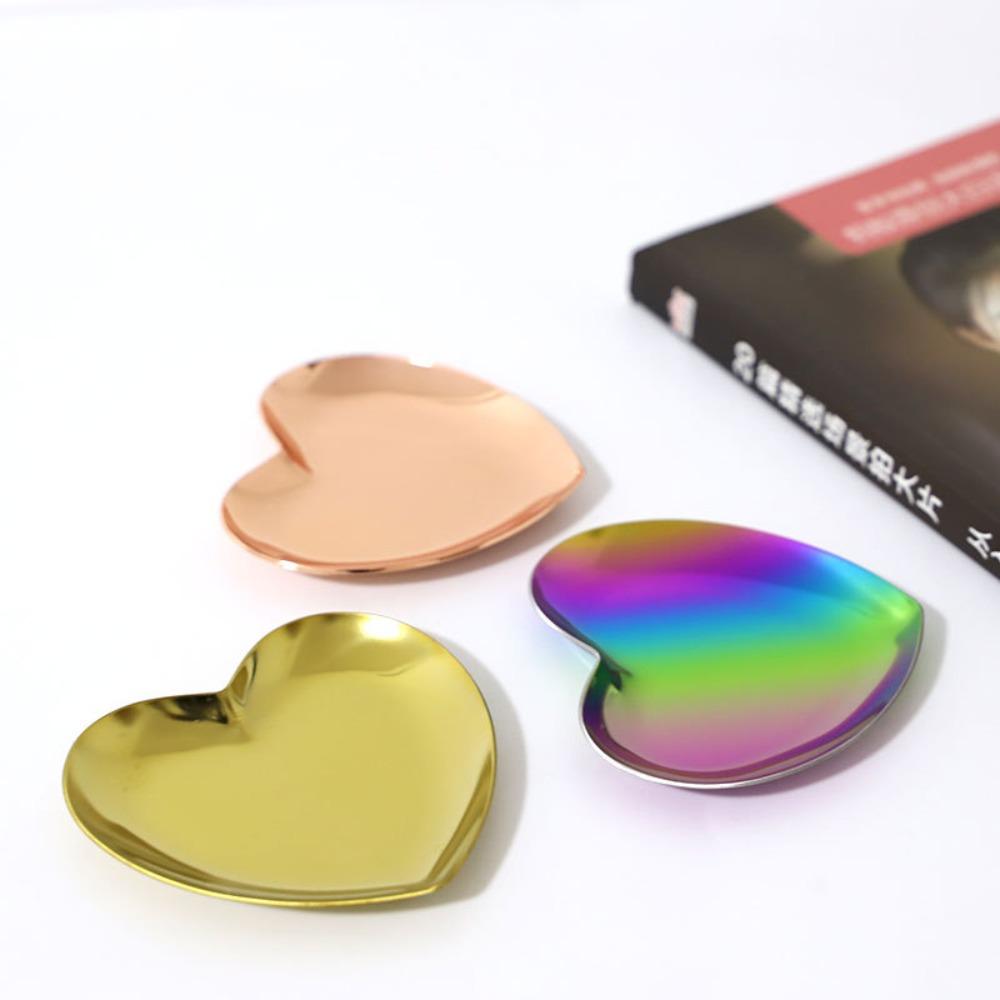 Heart-shaped Jewelry Storage Tray Golden Jewelry Display Tray Jewelry Storage