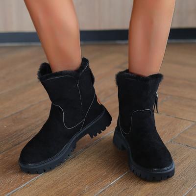 Мода 2024 Зима Новые Минималистичные Короткие Сапоги Мягкие Теплые Зимние Сапоги Женские Короткие Сапоги С Плоским Подошвой