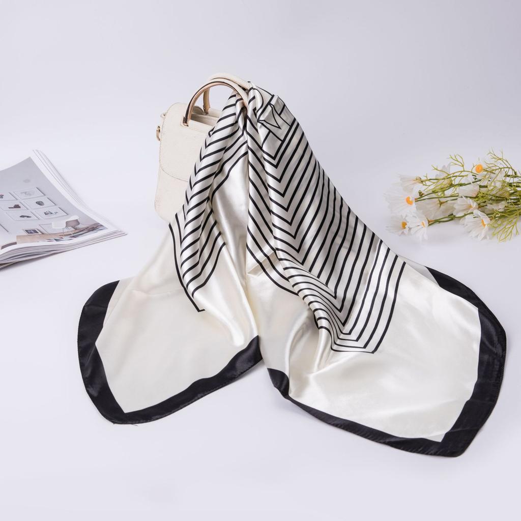 Большой квадратный шарф из искусственного шелка 90 см. Шелковый шарф женский. Новинка 2024 года. Весенние и осенние модели зарубежной модной рубашки. Большой квадратный шарф. Материнский шарф.