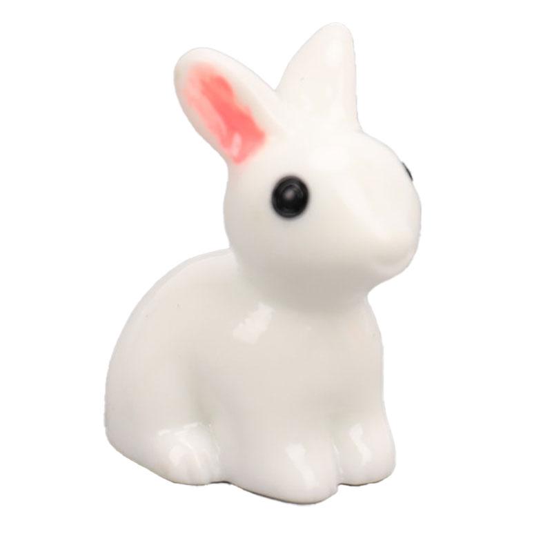 Пасхальное украшение, миниатюрная фигурка зайца, изделие из смолы, мини-кролик, садовый орнамент