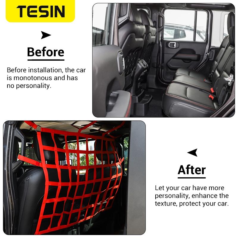 Изолирующая сетка на заднее сиденье автомобиля, 2/4 двери, барьер для заднего сиденья автомобиля, разделительная сетка для собаки, для Jeep Wrangler JK JL JT