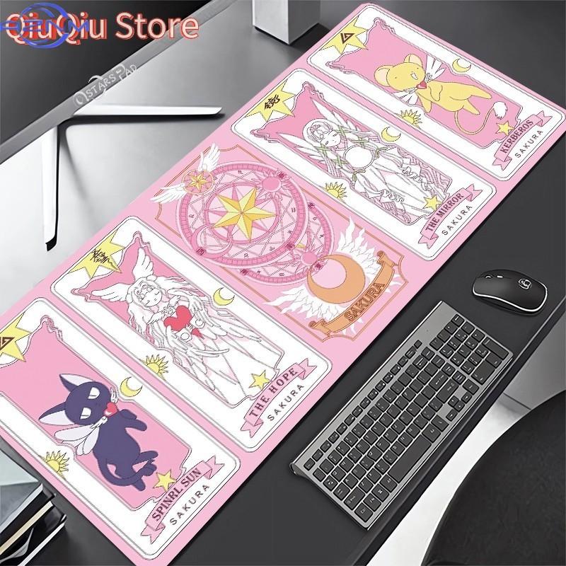 Pink Cardcaptor Sakura Large Deskmat Kero Washable Pink Magic Wand Circel Mouse Pad Anime Rubber Playmat Cartoon G