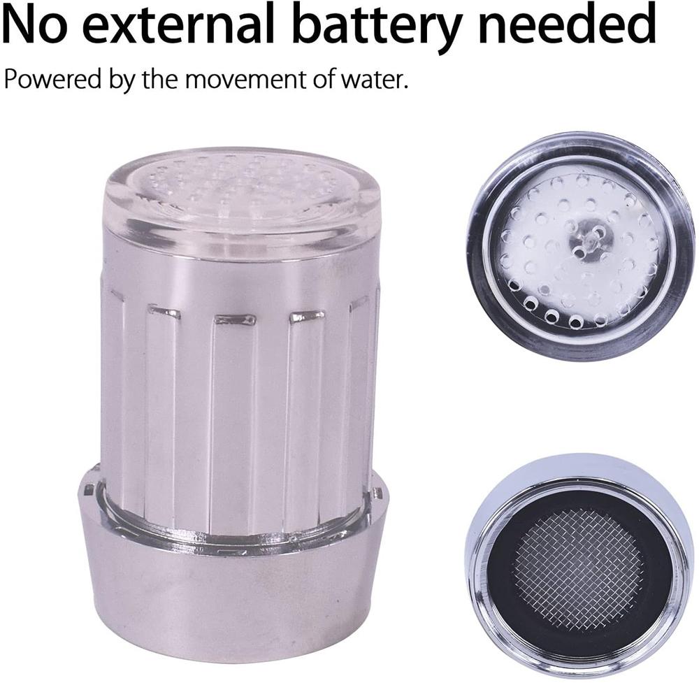 Светодиодная насадка на кран, меняющая цвет автоматически, светящаяся, водосберегающая, струйная, аэратор для крана, насадка для кухонного крана, ванной