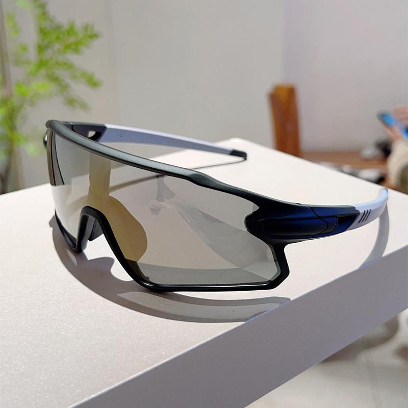 Спортивные очки-маска для мужчин с зеркальными линзами, для активного отдыха, защитные велосипедные очки, трендовые, оверсайз, ветрозащитные, с защитой от УФ-лучей