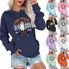 Women's Fashionable, Casual, Comfortable Round-neck, Hooded, Long-sleeved, Halloween-print Warm Sweater