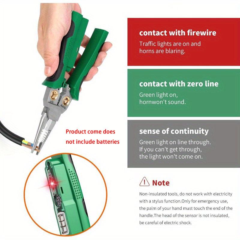 Damaly,8-in-1 Wire Stripper & Twister with Voltage Tester - Peacock Green High-Carbon Steel Multi-Tool for Electricians