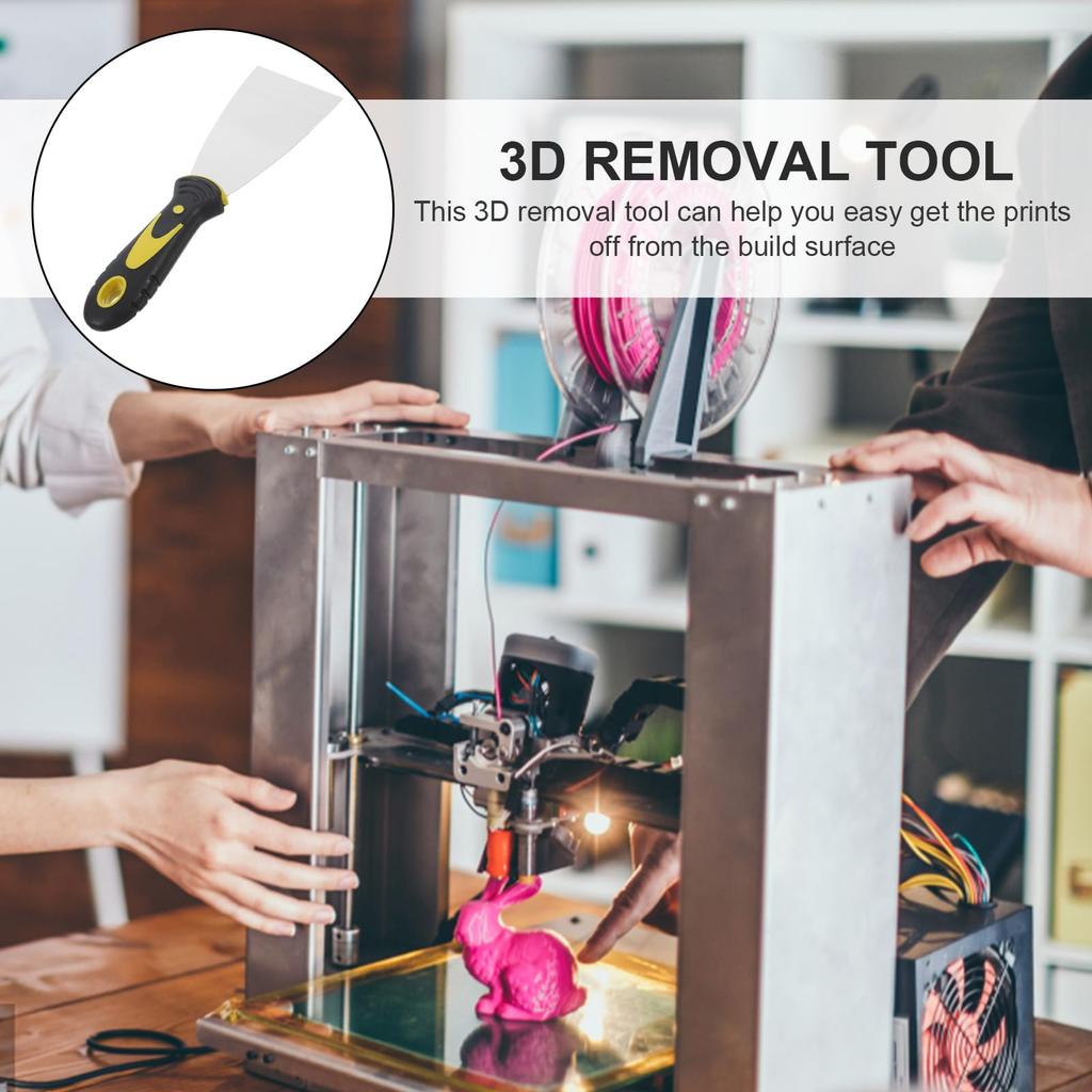 POPETPOP 3D Printer Spatula Accessory, Hot Bed Removal Tool, Spatula, Shovel, Scraper, Stainless Steel Alloy, Convenient, Easy to Use, Easy to Hold