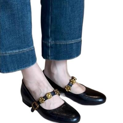 Мода Мода Женская обувь Весна Новая Круглый носок Балетки Ретро Туфли Мэри Джейн Противоскользящие Женские Балетки Простые Одинарные Туфли