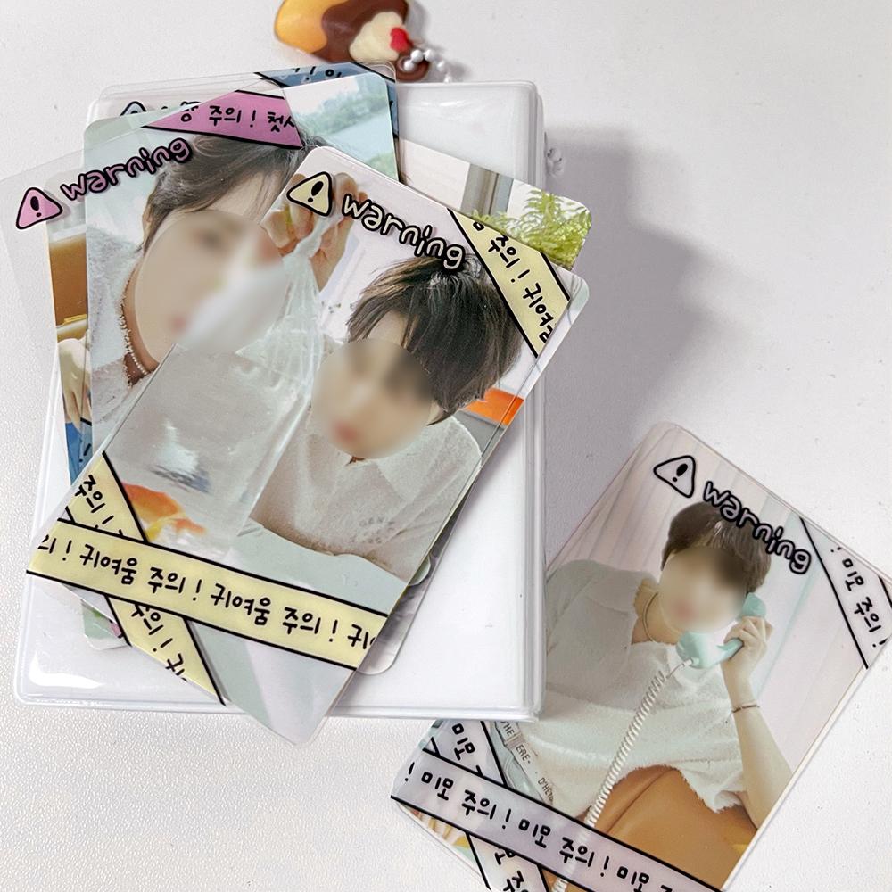 SOOANG STUDIO Рамка для фотокарточки Предупреждение/Корейская рамка для открытки CUTE/5 дизайнов·Фоторамка·Карточка с ПЭТ-рамкой