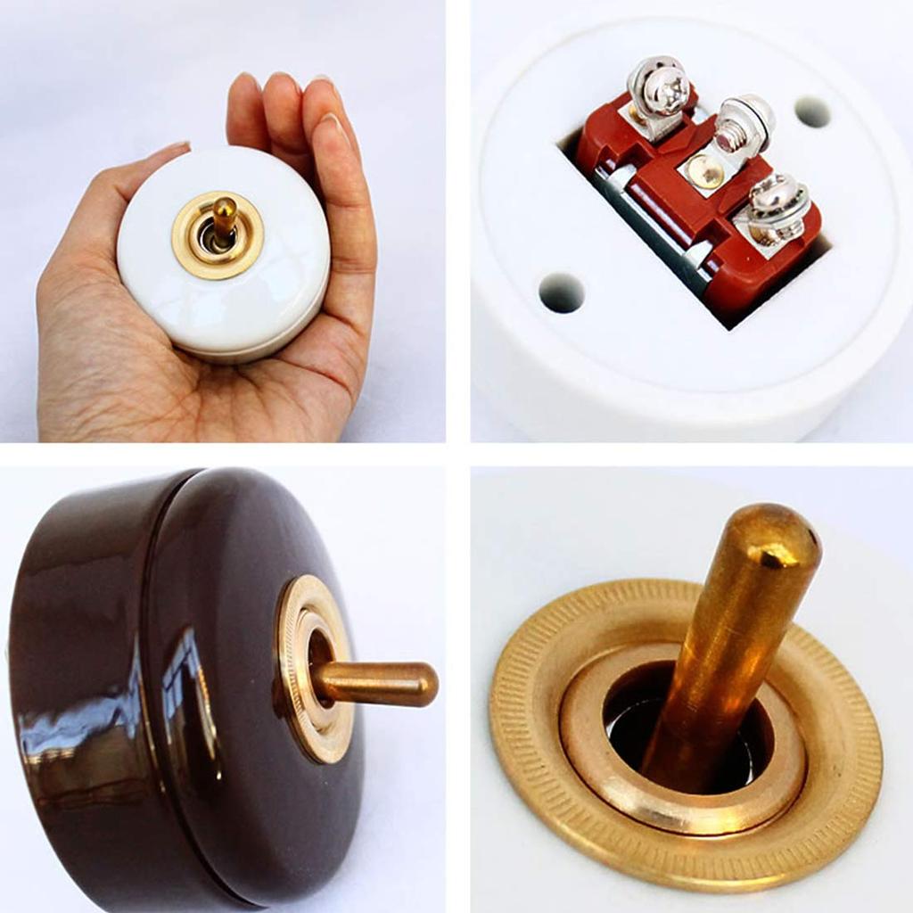 AxisHomestead Switch, Brown Ceramic Toggle Switch, HS2339
