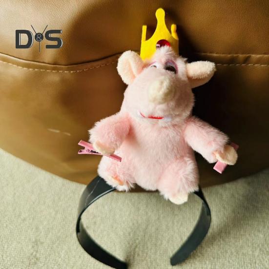 Повязка на голову Cooking Mouse King с 2 зажимами, легкая плюшевая повязка для волос с мышкой, нескользящая петля для волос с плюшевой игрушкой, аксессуары для волос для женщин и девочек, головные уборы