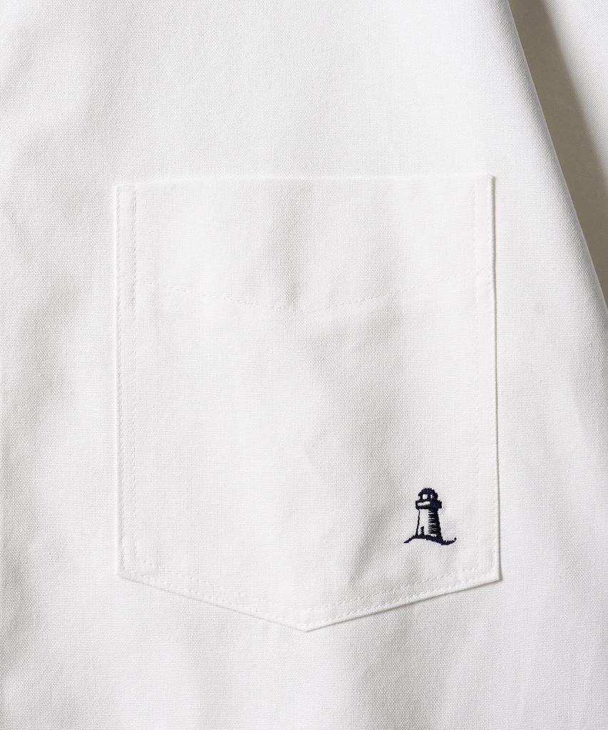 JEMUT Sleek Bd Oxford Short Sleeve Shirt Ivory Kjss2638